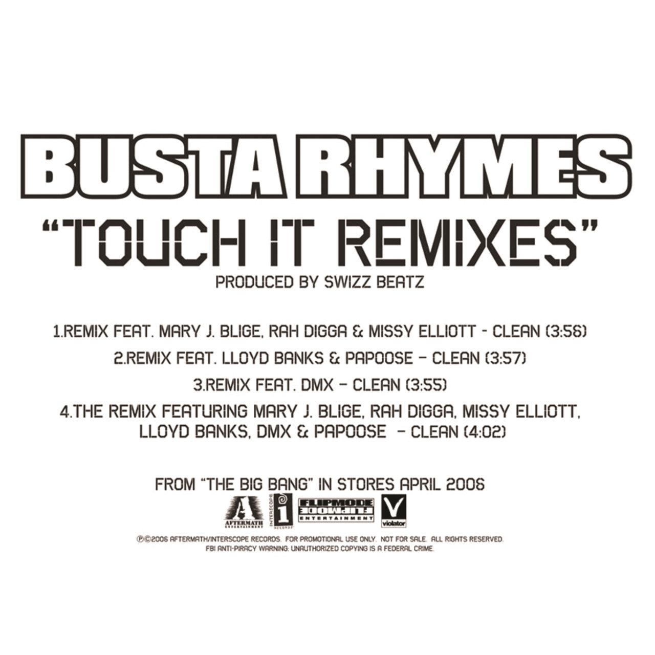 Busta Rhymes - Touch It (Remixes) (Cover)